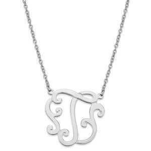 Giani Bernini Sterling Silver Necklace, "T" Initial Pendant Necklace